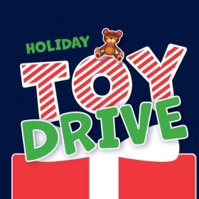 Holiday toy drive graphic